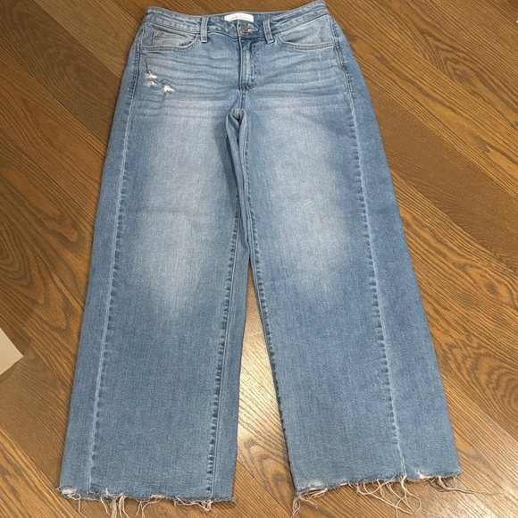 Vervet Denim - Vervet women’s 29 Wide-Leg Baggy  Distressed Raw Hem Jeans